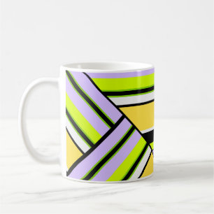 Geometric, stripe coffee mug