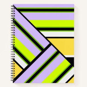 Geometric, stripe notebook