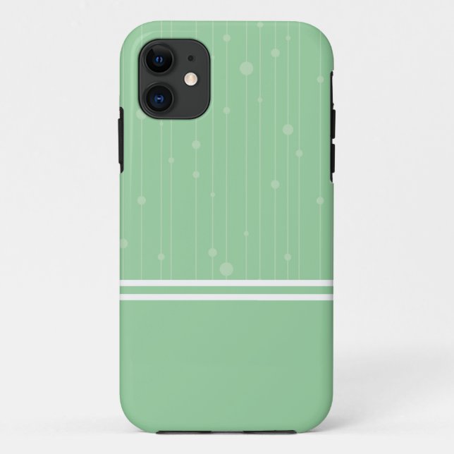 Geometric stripes and dots mint green pastel colou Case-Mate iPhone case (Back)