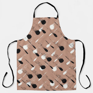 Geometric Stripes Brown Seamless Pattern Apron