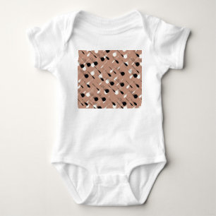 Geometric Stripes Brown Seamless Pattern Baby Bodysuit