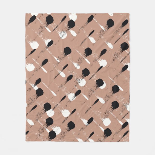 Geometric Stripes Brown Seamless Pattern Fleece Blanket (Front)
