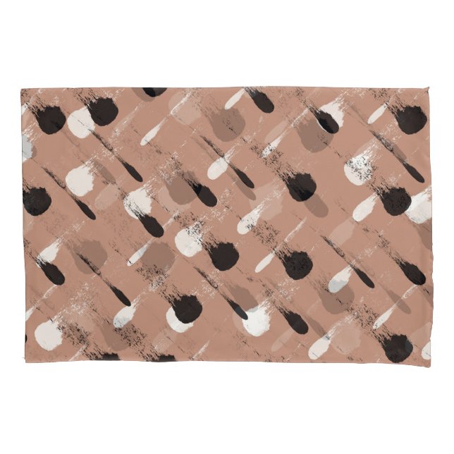 Geometric Stripes Brown Seamless Pattern Pillowcase (Front)