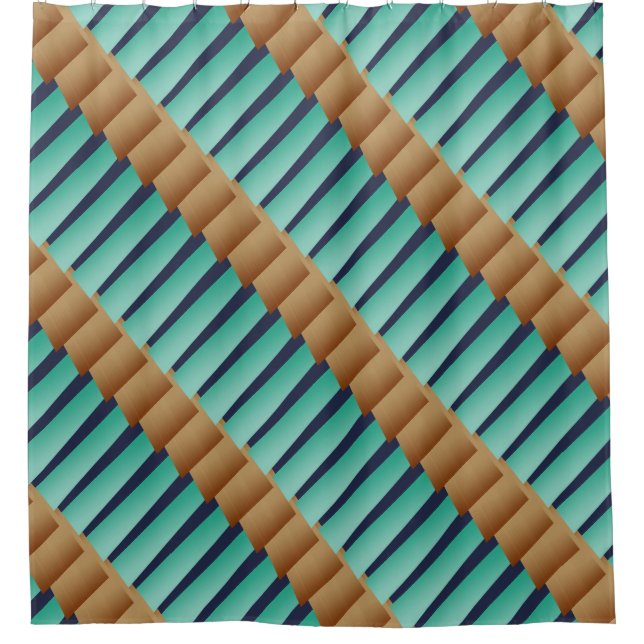 Geometric Stripes/Turquoise Tan & Blue (Front)