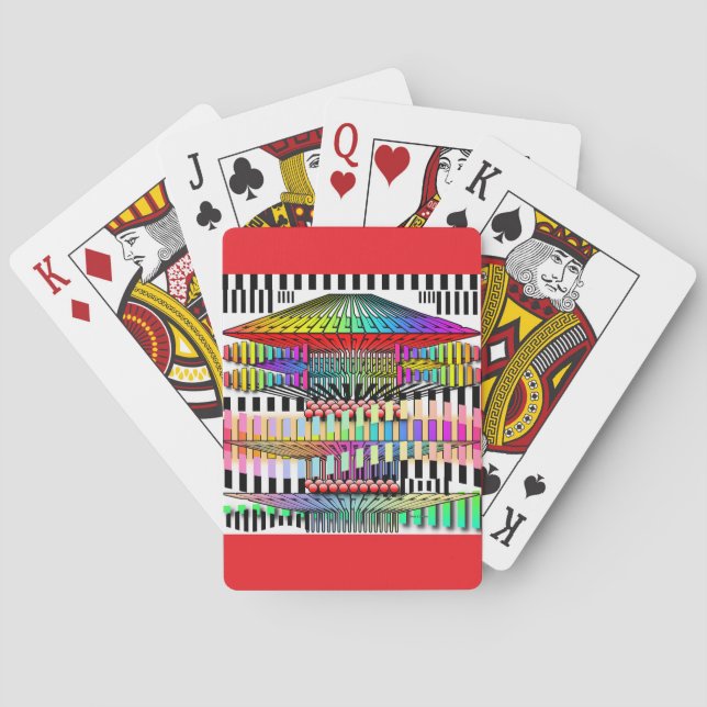 Geometric Structure Red  Playing Cards (Back)