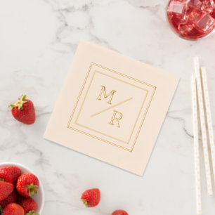 Geometric style Foil Stamped Napkins. Foil Napkins
