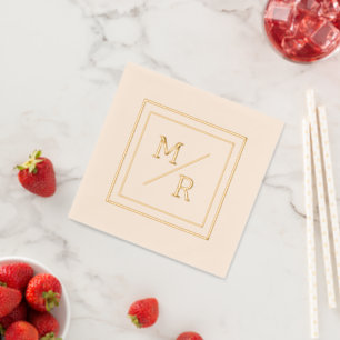 Geometric style Foil Stamped Napkins. Napkins