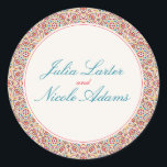 Geometric Style Sparkles Copper Metallic Wedding Classic Round Sticker<br><div class="desc">Beautiful Invitation to celebrate Special occasions and festivals comes with digital and E-invitation as per your request. We would love to replicate our designs to make multiple products like rsvp cards, labels envelopes, and more. Customization is available for ready to print on request at info@shamaurcreatif@gmail.com. Look Forward to hearing from...</div>