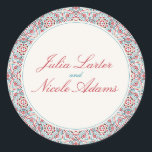 Geometric Style Sparkles Copper Metallic Wedding Classic Round Sticker<br><div class="desc">Beautiful Invitation to celebrate Special occasions and festivals comes with digital and E-invitation as per your request. We would love to replicate our designs to make multiple products like rsvp cards, labels envelopes, and more. Customization is available for ready to print on request at info@shamaurcreatif@gmail.com. Look Forward to hearing from...</div>