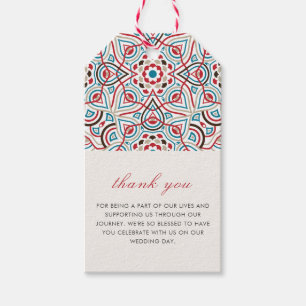 Geometric Style Sparkles Copper Metallic Wedding Gift Tags