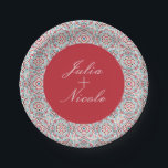 Geometric Style Sparkles Copper Metallic Wedding Paper Plate<br><div class="desc">Beautiful Invitation to celebrate Special occasions and festivals comes with digital and E-invitation as per your request. We would love to replicate our designs to make multiple products like rsvp cards, labels envelopes, and more. Customization is available for ready to print on request at info@shamaurcreatif@gmail.com. Look Forward to hearing from...</div>