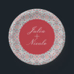 Geometric Style Sparkles Copper Metallic Wedding Paper Plate<br><div class="desc">Beautiful Invitation to celebrate Special occasions and festivals comes with digital and E-invitation as per your request. We would love to replicate our designs to make multiple products like rsvp cards, labels envelopes, and more. Customization is available for ready to print on request at info@shamaurcreatif@gmail.com. Look Forward to hearing from...</div>