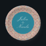 Geometric Style Sparkles Copper Metallic Wedding Paper Plate<br><div class="desc">Beautiful Invitation to celebrate Special occasions and festivals comes with digital and E-invitation as per your request. We would love to replicate our designs to make multiple products like rsvp cards, labels envelopes, and more. Customization is available for ready to print on request at info@shamaurcreatif@gmail.com. Look Forward to hearing from...</div>