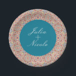 Geometric Style Sparkles Copper Metallic Wedding Paper Plate<br><div class="desc">Beautiful Invitation to celebrate Special occasions and festivals comes with digital and E-invitation as per your request. We would love to replicate our designs to make multiple products like rsvp cards, labels envelopes, and more. Customization is available for ready to print on request at info@shamaurcreatif@gmail.com. Look Forward to hearing from...</div>
