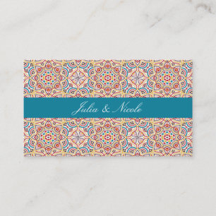 Geometric Style Sparkles Copper Metallic Wedding Place Card