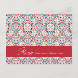 Geometric Style Sparkles Copper Metallic Wedding Postcard