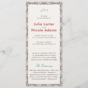 Geometric Style Sparkles Copper Metallic Wedding Program