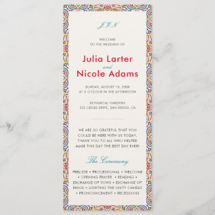 Geometric Style Sparkles Copper Metallic Wedding Program