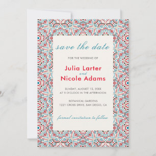 Geometric Style Sparkles Copper Metallic Wedding Save The Date
