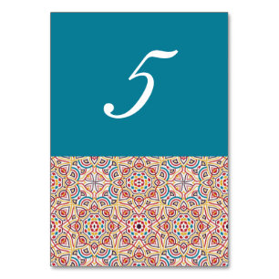 Geometric Style Sparkles Copper Metallic Wedding Table Number