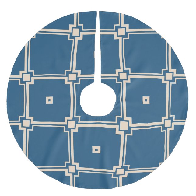 Geometric, stylish vintage background. brushed polyester tree skirt (Front)