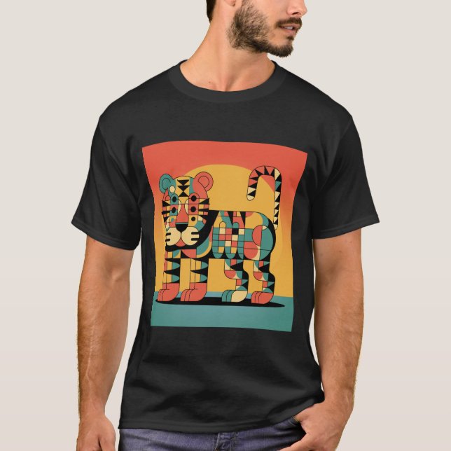 Geometric stylized animal T-shirt (Front)