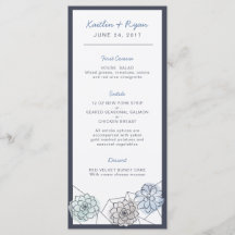 Geometric Succulent Wedding Menu