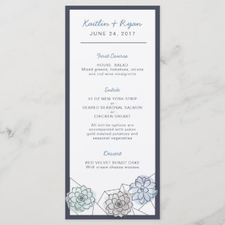Geometric Succulent Wedding Menu