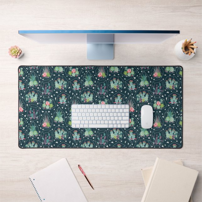 Geometric Succulents Pattern Desk Mat (Office 1)