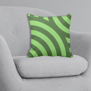 Geometric Summer Green Nested Quarter Circle Throw Pillow