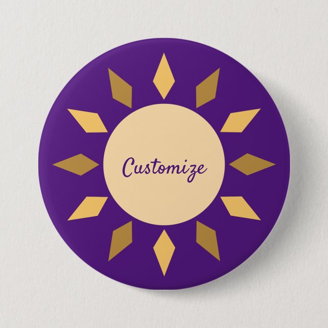 Geometric Sun  Circle Thunder_Cove 3 Inch Round Button (Front)