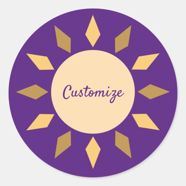 Geometric Sun  Circle Thunder_Cove Classic Round Sticker (Front)
