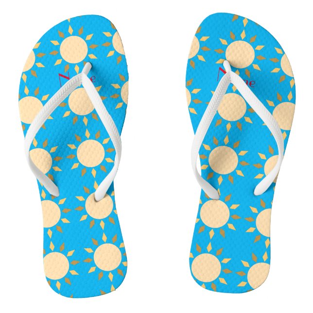 Geometric Sun  Circle Thunder_Cove  Flip Flops (Footbed)