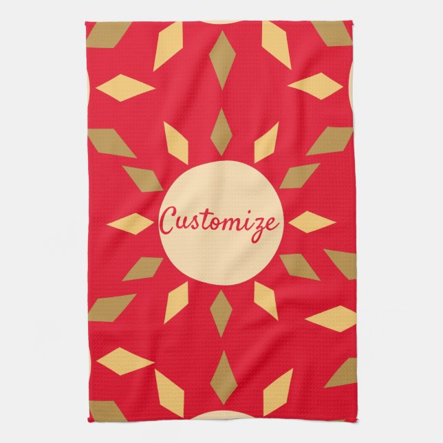 Geometric Sun  Circle Thunder_Cove Kitchen Towel (Vertical)