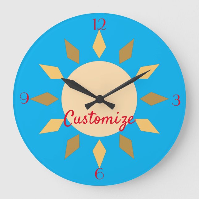Geometric Sun  Circle Thunder_Cove  Large Clock (Front)