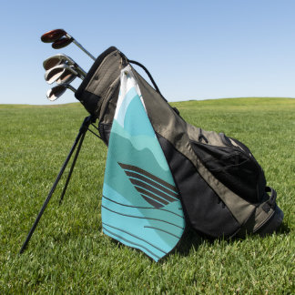 Geometric Sun Mountain Abstract with Tribal Border Golf Towel