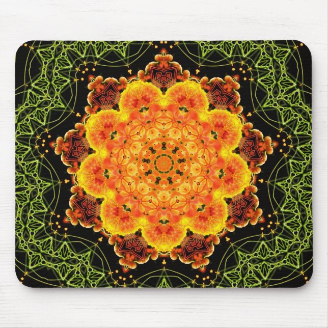 Geometric Sunflower Mandala Mousepad (Front)
