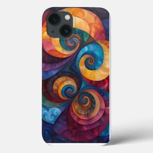 Geometric Swirls Digital Art Design Case-Mate iPhone Case (Back)