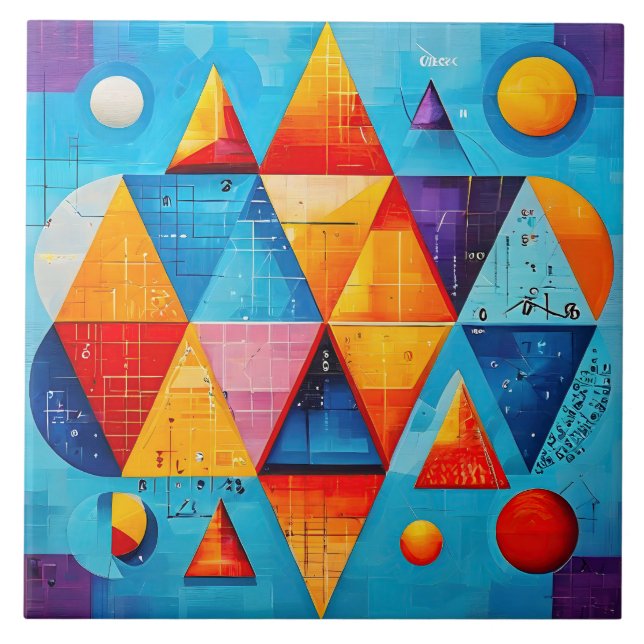 Geometric Symbols Abstract #09 Tile (Front)