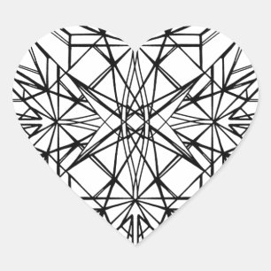 geometric symmetry heart sticker