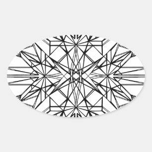 geometric symmetry oval sticker