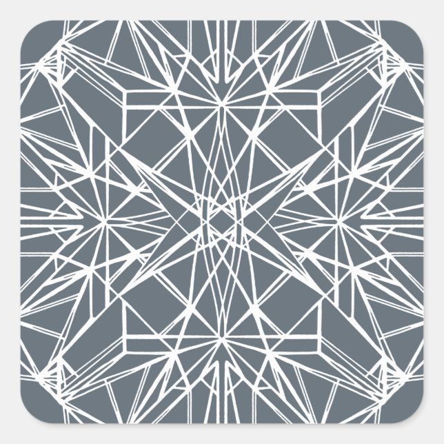 Geometric Symmetry Square Sticker (Front)