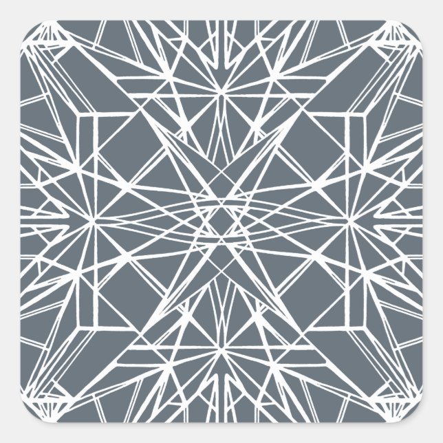 Geometric Symmetry Square Sticker (Front)