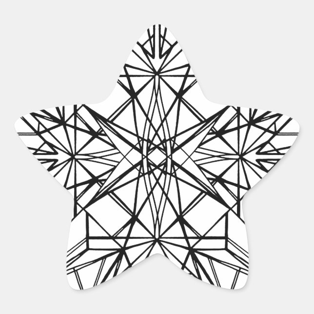 geometric symmetry star sticker (Front)