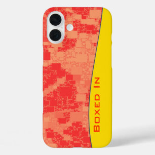 Geometric Tangerine Zeal Abstract Pattern Artwork iPhone 16 Plus Case