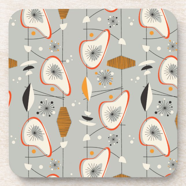 Geometric Teal & Blue Pattern Coaster (Front)