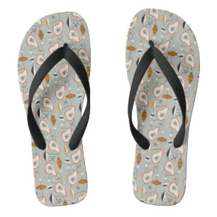 Geometric Teal & Blue Pattern Flip Flops
