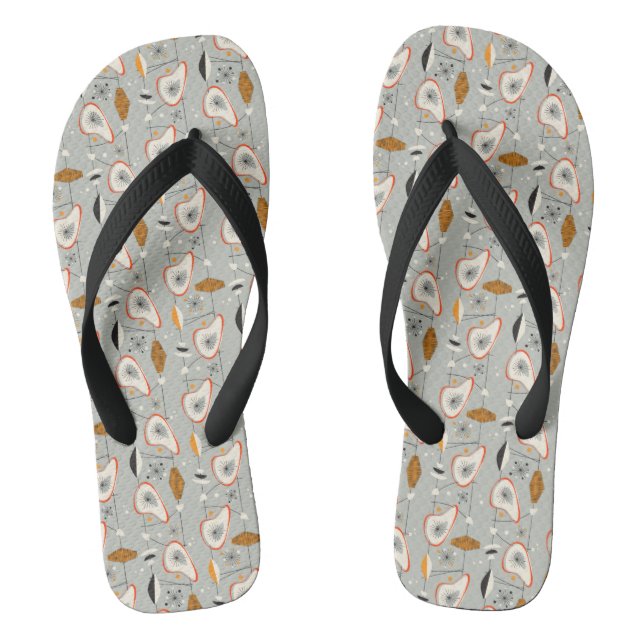Geometric Teal & Blue Pattern Flip Flops (Footbed)