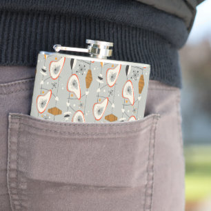 Geometric Teal & Blue Pattern Hip Flask