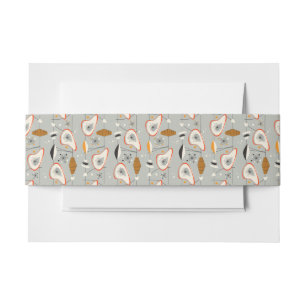 Geometric Teal & Blue Pattern Invitation Belly Band
